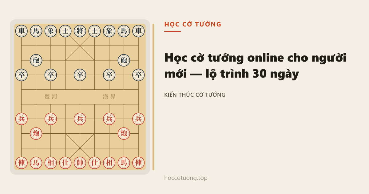 Học Cờ Tướng Online Cho Người Mới: Lộ Trình 30 Ngày Từ Con Số 0